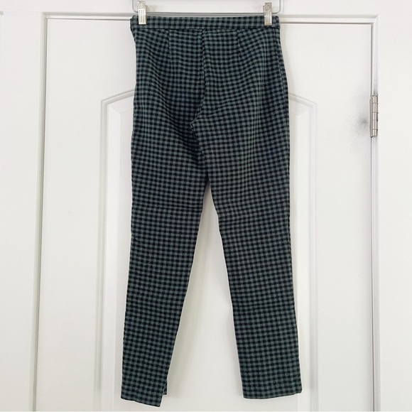 Free People Green Gingham Mid Rise Skinny Pant - 0 - Picture 5 of 5